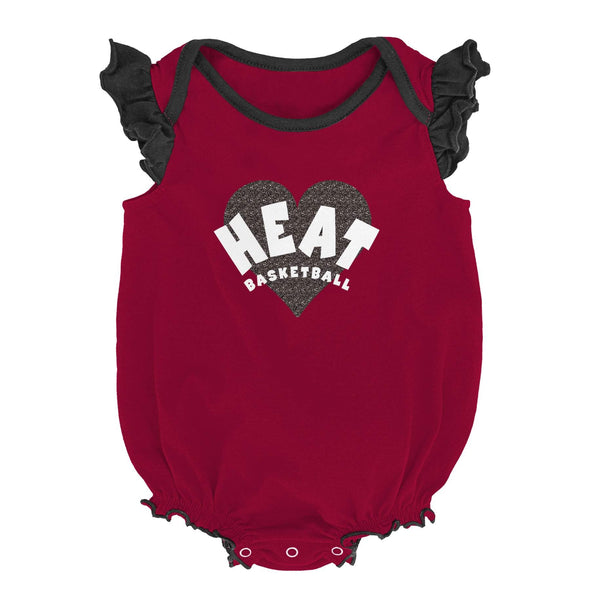 Outerstuff NBA Infant Miami Heat Double Trouble Ruffled 2 Pack Creeper Set