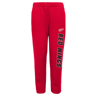 Outerstuff Detroit Red Wings NHL Boys Youth Post Game Fleece Pant, Red