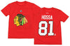 Reebok NHL Youth Chicago Blackhawks Marian Hossa #81 Player Tee, Red