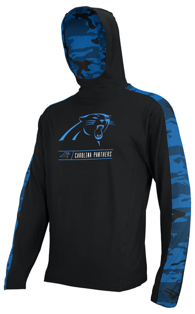 Zubaz NFL Men's Carolina Panthers Elevated Lightweight Hoodie W/ Camo Accents