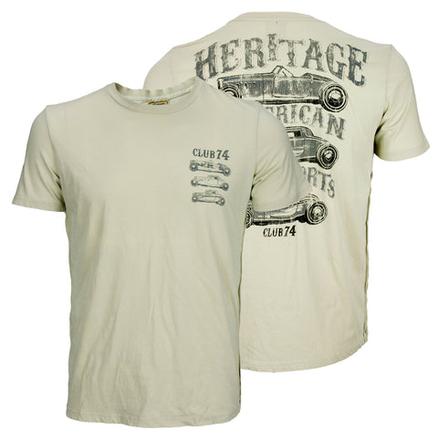 Big Star Club 74 Men's Short Sleeve Graphic T-Shirt, Cream