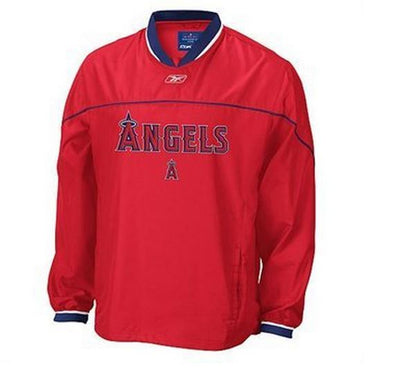 Reebok MLB Baseball Men's Anaheim Angels Pullover Hot Winbreaker Jacket | Red