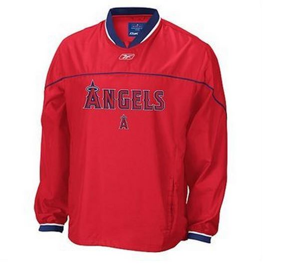 Reebok MLB Baseball Men's Anaheim Angels Pullover Hot Winbreaker Jacket | Red