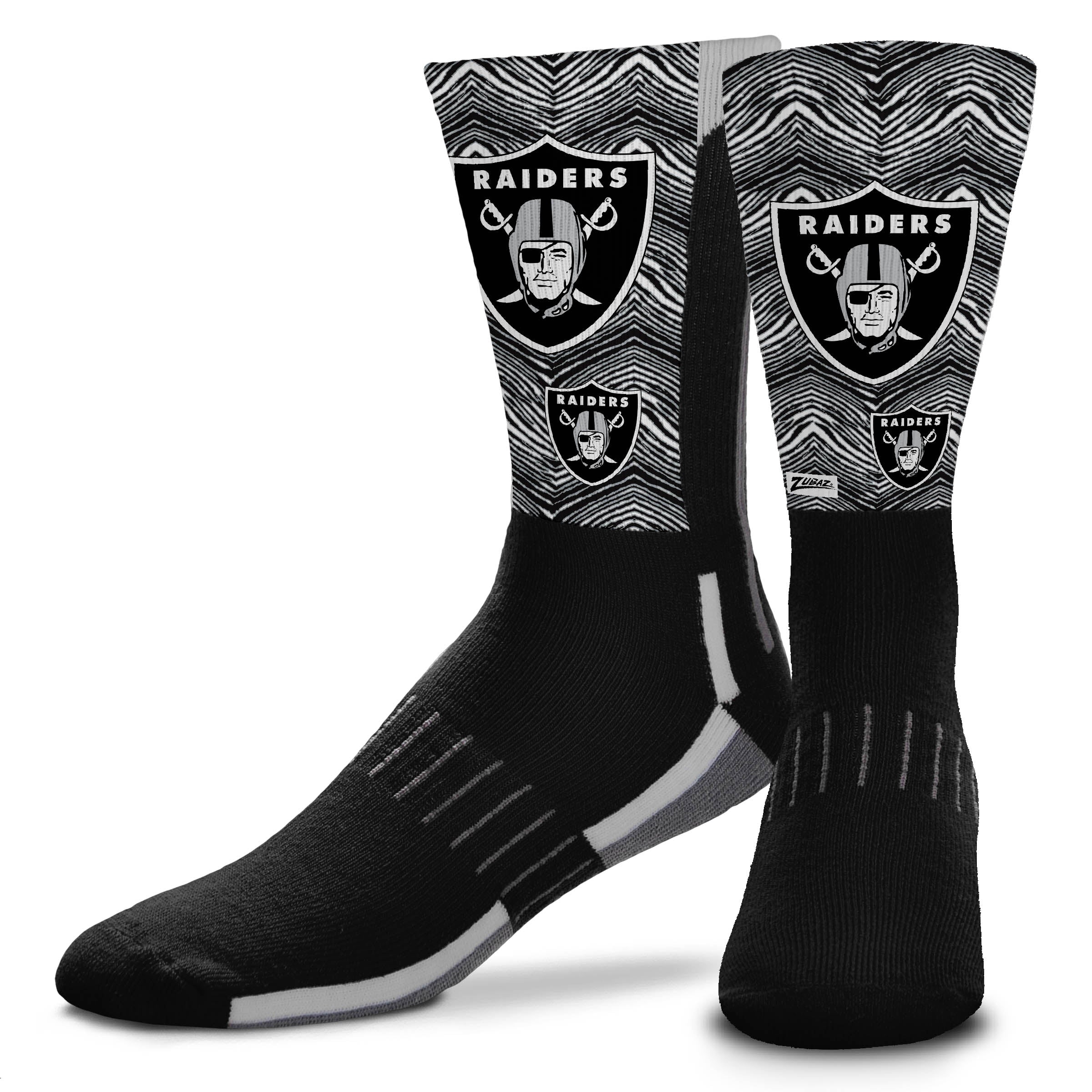 Zubaz X FBF NFL Youth Las Vegas Raiders Phenom Curve Crew Socks – Fanletic