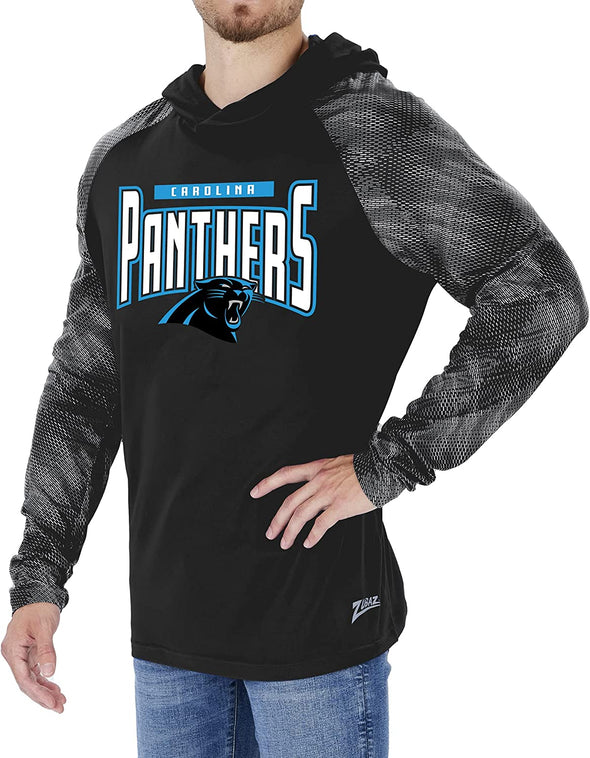 Zubaz Carolina Panthers NFL Men's Team Color Hoodie with Tonal Viper Sleeves