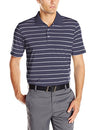 Adidas Golf Men's Puremotion 2-Color Stripe Polo, Midnight/Grey