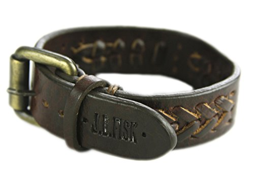 JD Fisk Men's Braided Pattern Bracelet, Brown