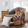 Zubaz by Northwest LSU Tigers NCAA Zubified Raschel Throw Blanket 50 X 60