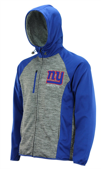 G-III Sports Men's NFL New York Giants Solid Fleece Full Zip Hooded Jacket
