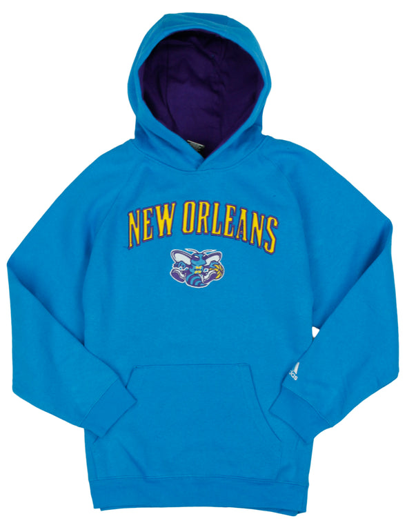 Adidas NBA Basketball Youth Boys New Orleans Hornets Pullover Hoodie, Blue