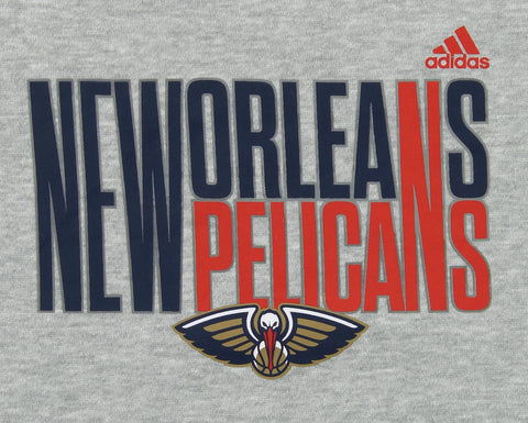 Adidas NBA Youth Girls New Orleans Pelicans Shrinking Type Fleece Shirt, Gray