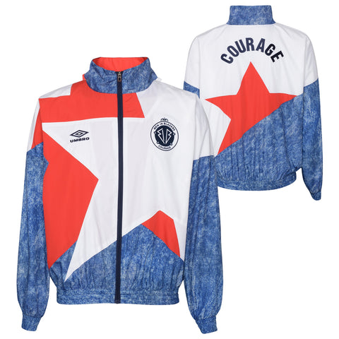 Men In Blazers (MIB) x Umbro 22 Wind Jacket, Denim/White