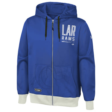 Outerstuff NFL Men's Los Angeles Rams Drop Back Performance Fleece Hoodie