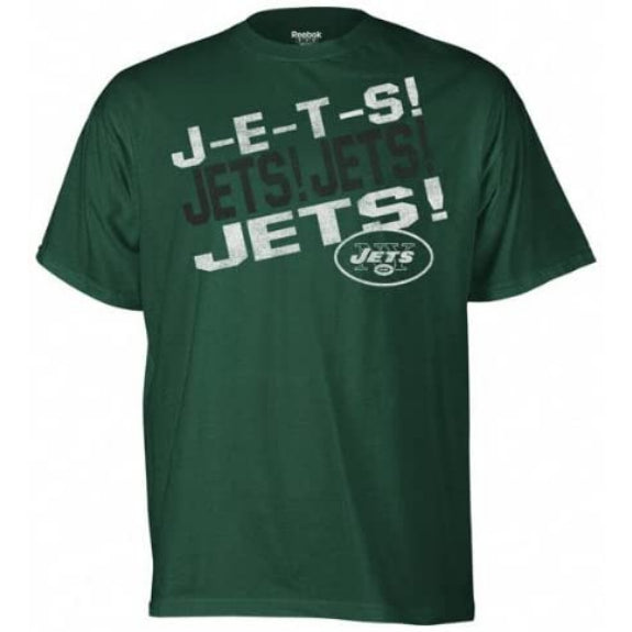 Reebok New York Jets NFL Men's Short Sleeve Chant Loud Tee, Green, Small