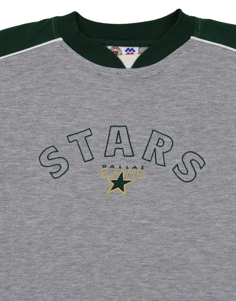 Dallas Stars NHL Boys Youth Vintage Short Sleeve Mesh Knit Shirt, Grey
