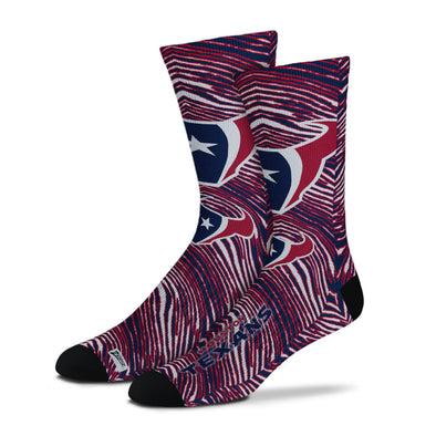 Zubaz By For Bare Feet NFL Adults Unisex Houston Texans Zubified Dress Socks, Large