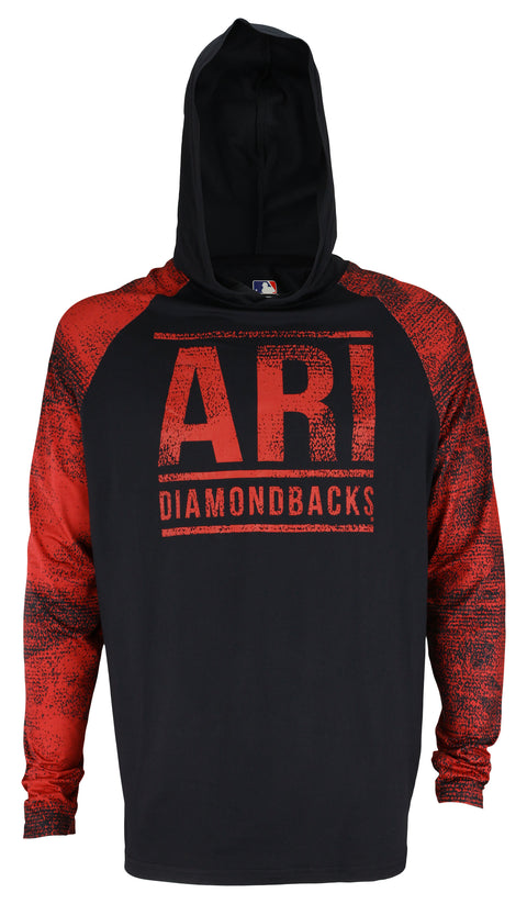 Zubaz MLB Baseball Men's Arizona Diamondbacks Static Stripe Hooded Shirt