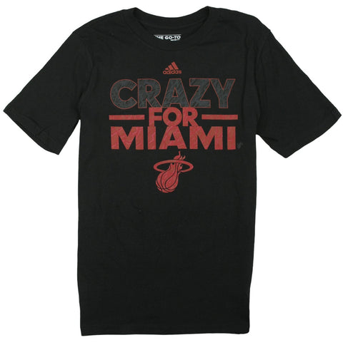 Adidas NBA Basketball Youth Miami Heat Crazy For Miami Shirt - Black