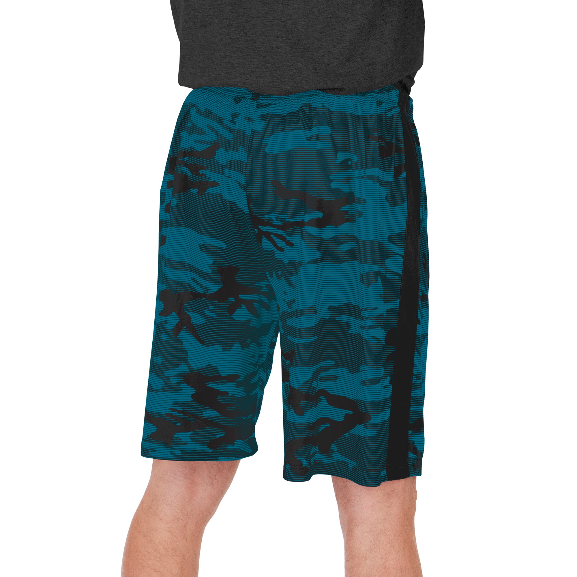 Zubaz Men's NFL Jacksonville Jaguars Lightweight Camo Lines Shorts with Logo