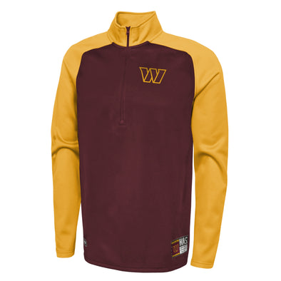 Outerstuff NFL Men's Washington Commanders O-Line Performance 1/4 Zip Fleece Top