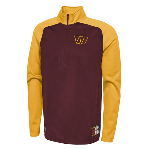 Outerstuff NFL Men's Washington Commanders O-Line Performance 1/4 Zip Fleece Top