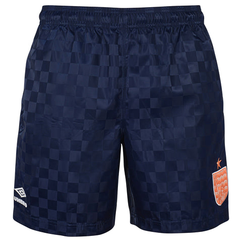 Umbro Men's Coral Studio Reversible Checkerboard Shorts, Navy/Living Coral