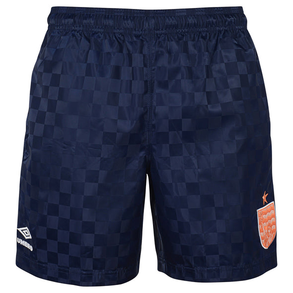 Umbro Men's Coral Studio Reversible Checkerboard Shorts, Navy/Living Coral