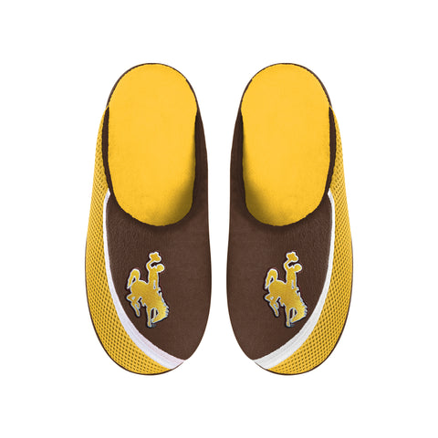 FOCO NCAA Men's Wyoming Cowboys 2022 Big Logo Color Edge Slippers