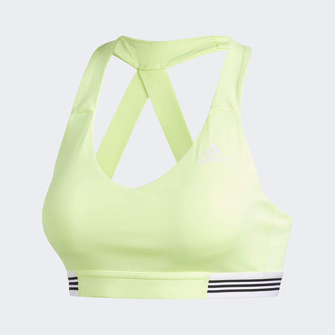 adidas Women's Ace 3-Stripes Sports Bra, Hi Res Yellow