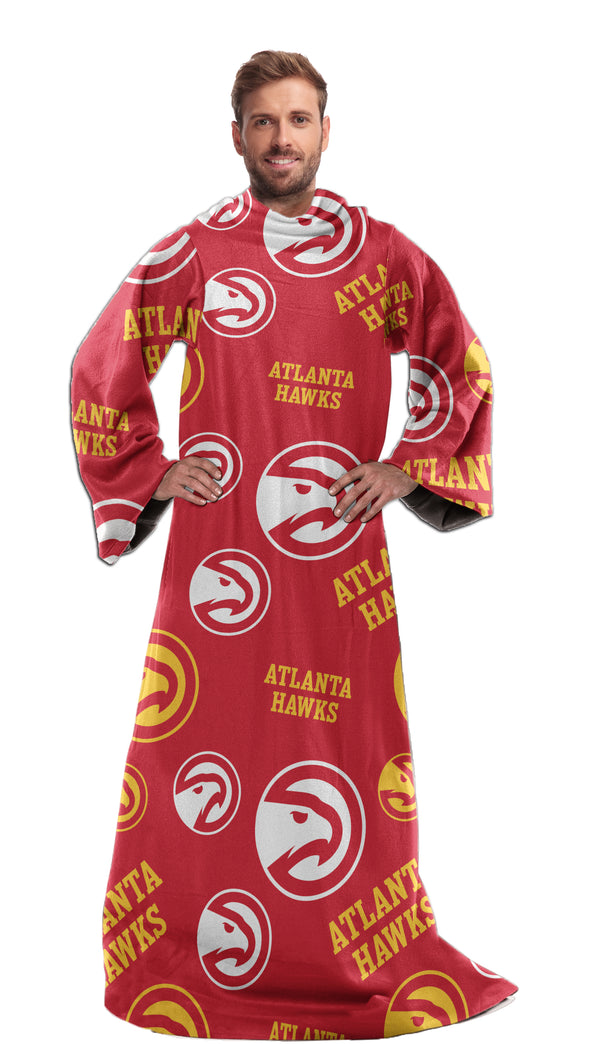 Northwest NBA Atlanta Hawks Toss Silk Touch Comfy Throw with Sleeves 48" x 71"