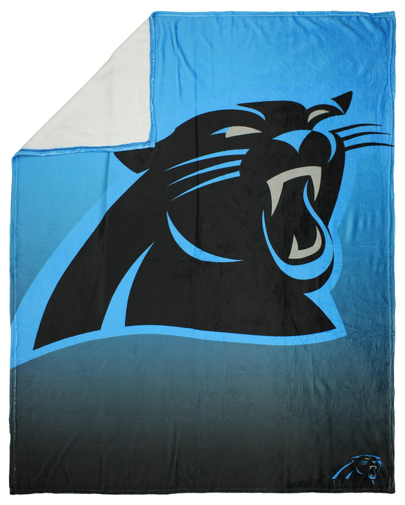 FOCO NFL Carolina Panthers Gradient Micro Raschel Throw Blanket, 50 x 60