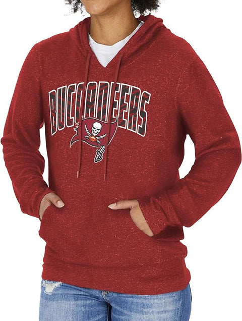 Zubaz NFL Women's Tampa Bay Buccaneers Marled Soft Hoodie