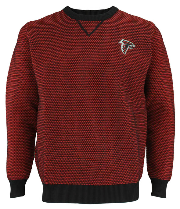 FOCO NFL Men's Atlanta Falcons Poly Knit Crew Neck Sweater, Red