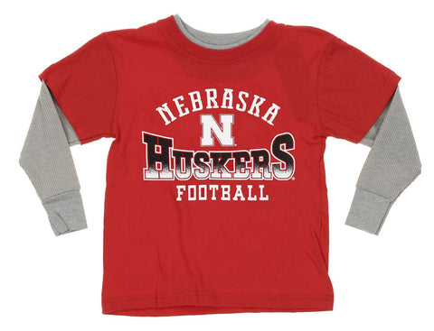 NCAA Youth Nebraska Cornhuskers Faux Layer Long Sleeve Tee