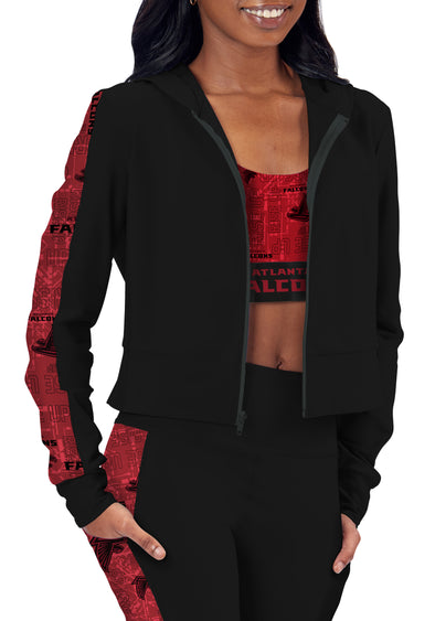 Certo By Northwest NFL Women's Atlanta Falcons All Day Cropped Hoodie, Black