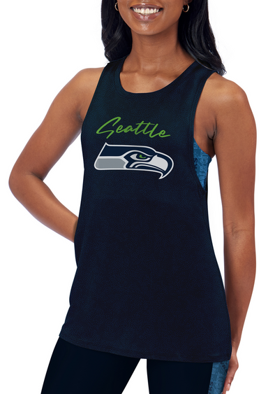 Certo By Northwest Women's NFL Seattle Seahawks Outline Tank Top, Navy