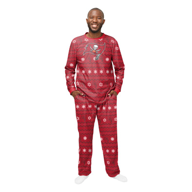 FOCO NFL Men's Tampa Bay Buccaneers Primary Team Logo 2 Piece Ugly Pajama Set