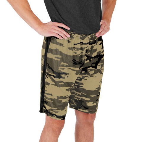 Zubaz Men's NFL New Orleans Saints Lightweight Camo Lines Shorts with Logo