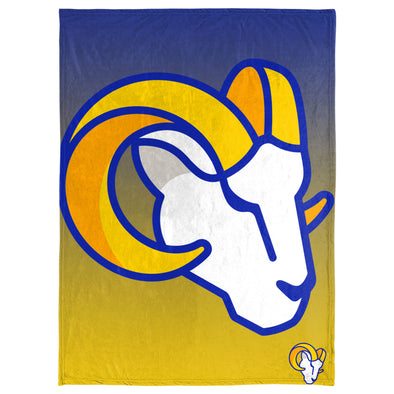 FOCO NFL Los Angeles Rams Gradient Micro Raschel Throw Blanket, 50 x 60