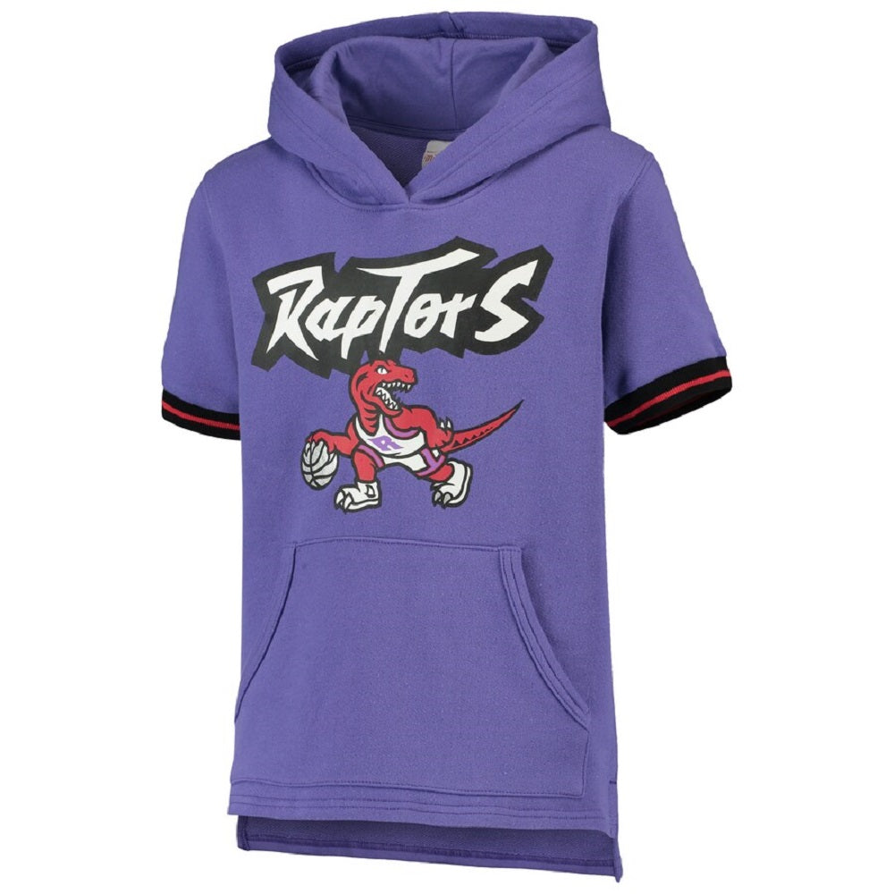 Mitchell & Ness Toronto Raptors Youth Purple Hardwood Classics French Terry Short Sleeve Pullover Hoodie Size: Small