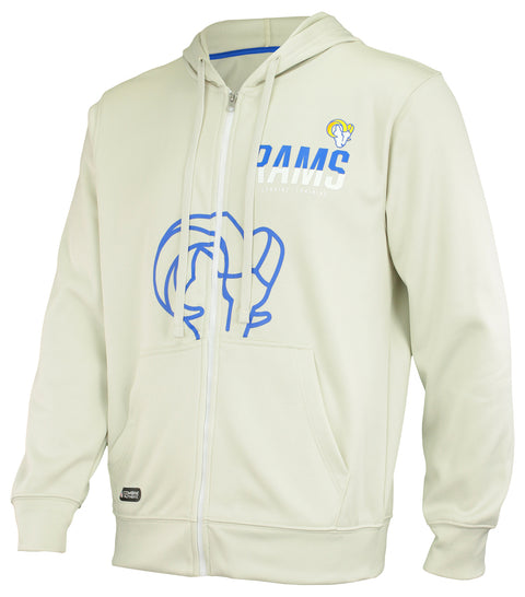 Outerstuff NFL Men's Los Angeles Rams Drill Performance Full Zip Hoodie