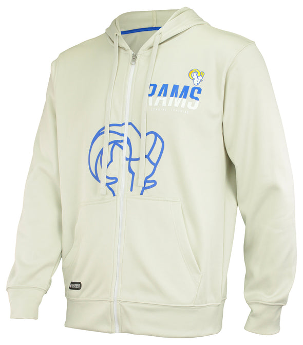Outerstuff NFL Men's Los Angeles Rams Drill Performance Full Zip Hoodie