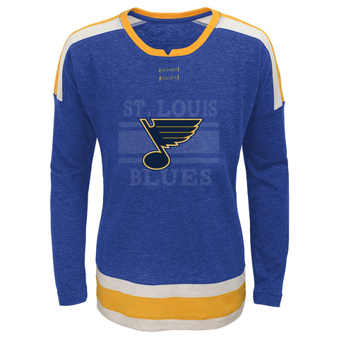 Outerstuff NHL Youth Girls (7-16) St. Louis Blues Celly Hyper Slub Tee Shirt