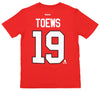 Reebok NHL Boys Youth Chicago Blackhawks Jonathan Toews #19 Short Sleeve Player Tee, Red