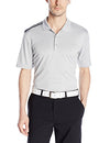 adidas Golf Men's Climacool 3-Stripes Polo Short Sleeve Shirt, Grey / Black
