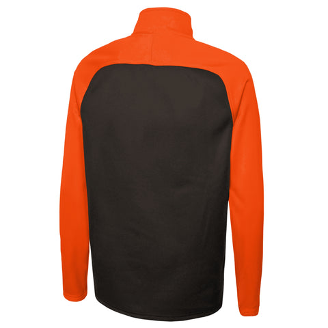 Outerstuff NFL Men's Cleveland Browns O-Line Performance 1/4 Zip Fleece Top