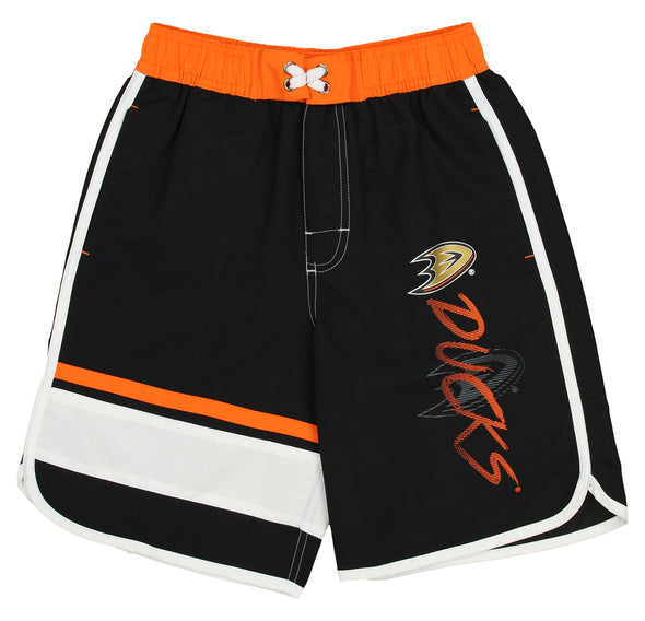 Outerstuff NHL Youth (8-20) Anaheim Ducks Swim Shorts, Black