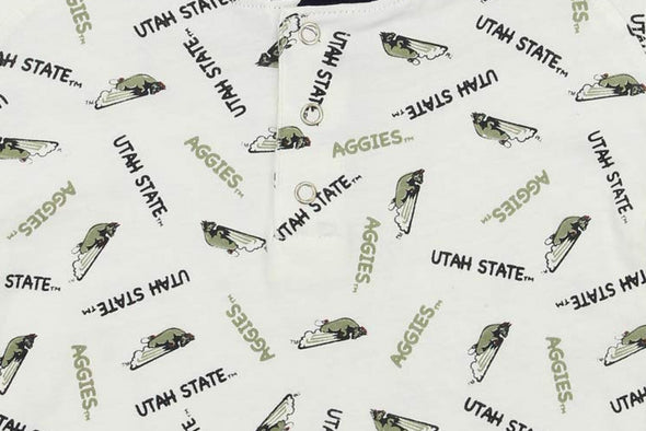 Outerstuff NCAA Toddler Utah State Aggies Print Logo Sleeper Set