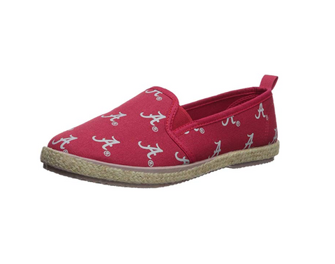 FOCO NCAA Women's Alabama Crimson Tide Espadrille Canvas Slip On Shoe