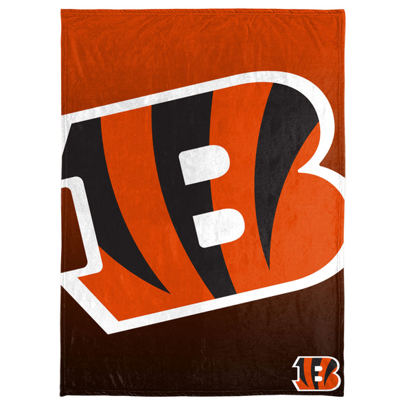 FOCO NFL Cincinnati Bengals Gradient Micro Raschel Throw Blanket, 50 x 60